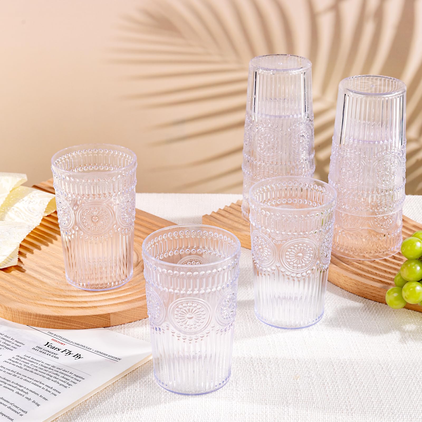 Dishwasher-safe glass set designed for quick cleanup after gatherings.