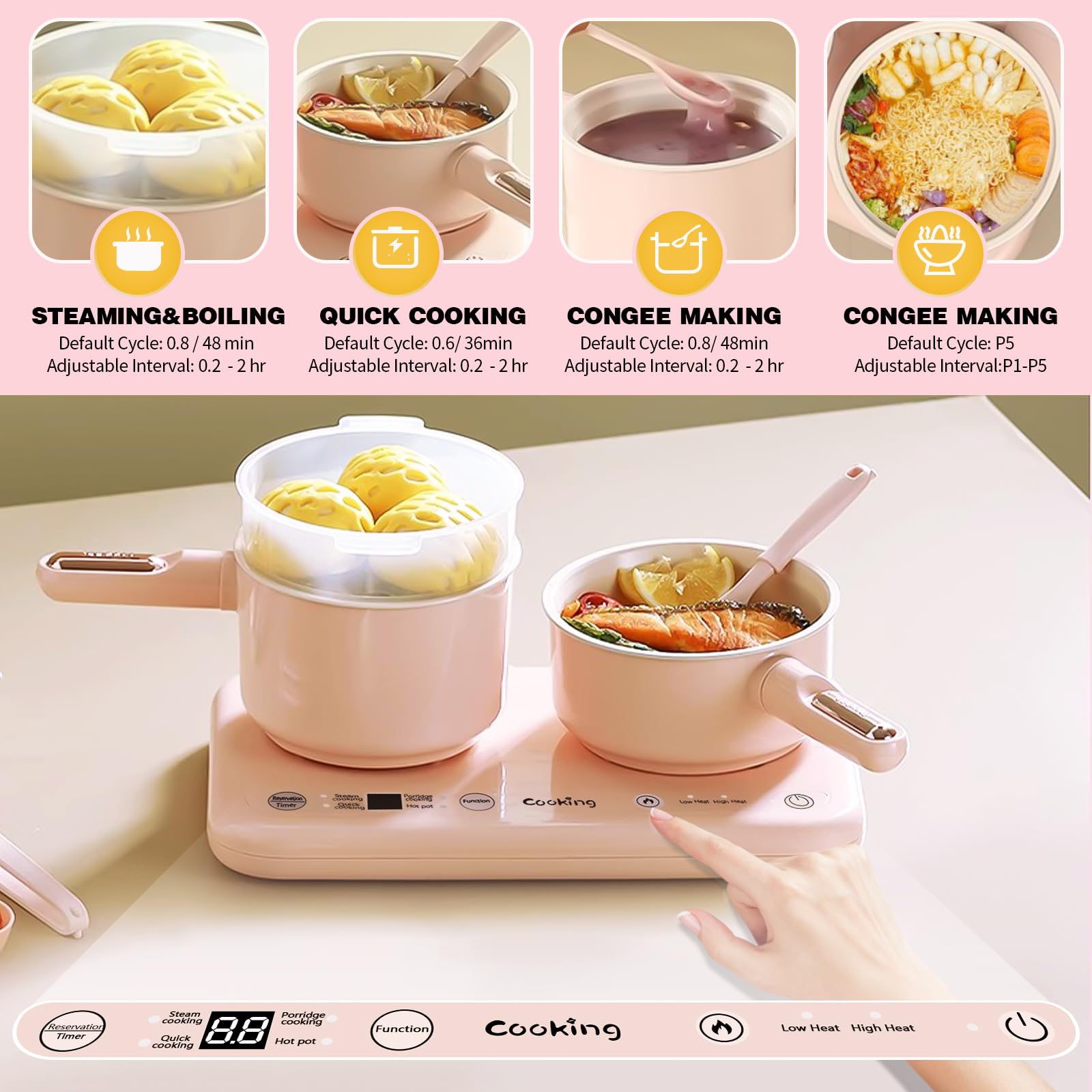 Cicicooie pink mini kitchen knobs in use during pretend cooking session