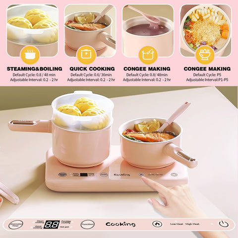 Cicicooie pink mini kitchen knobs in use during pretend cooking session