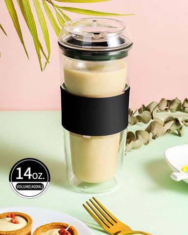 Cicike 14oz glass mug steams coffee clearly, highlighting heat-ready performance