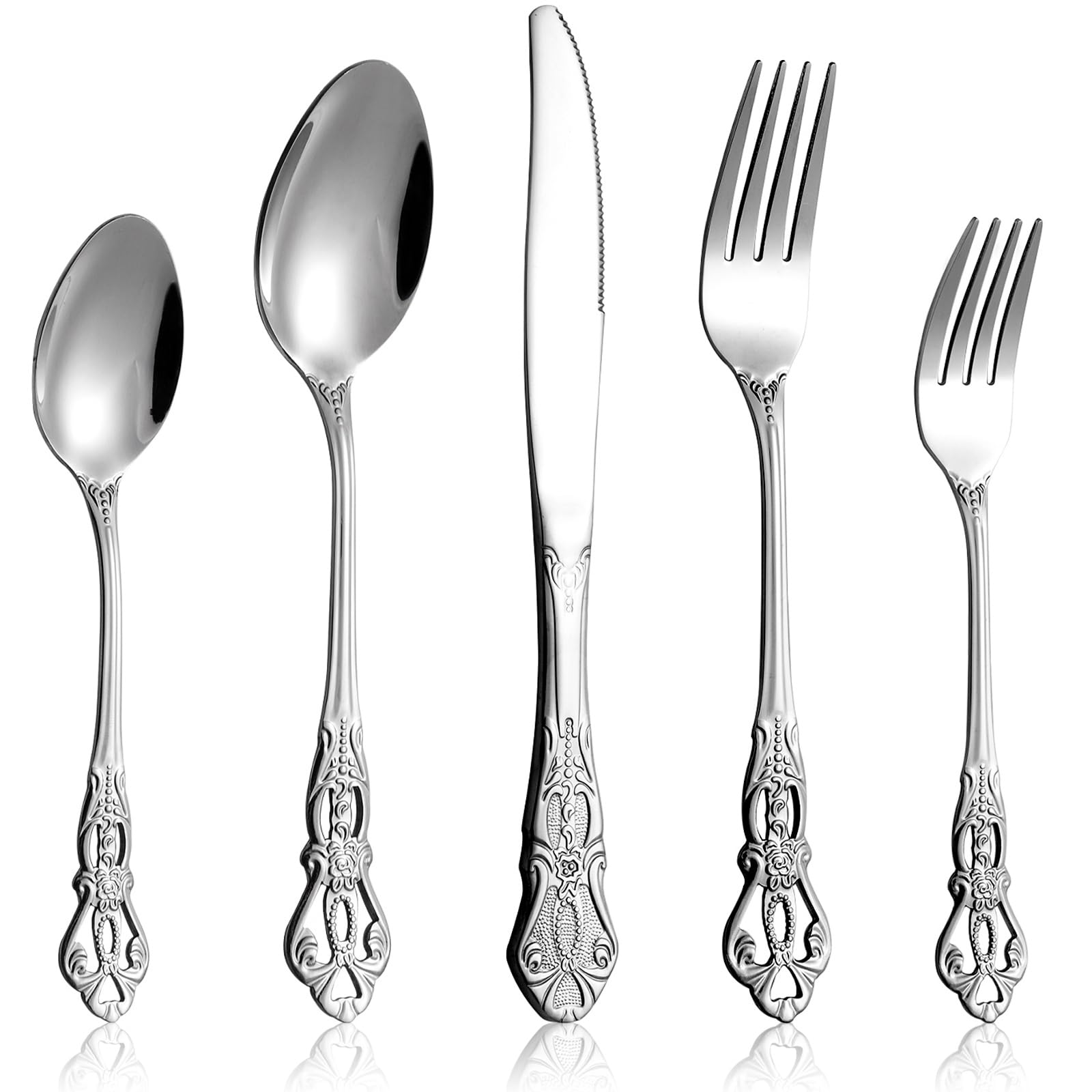 Cididu Retro Royal silverware set for eight elevates formal table settings.