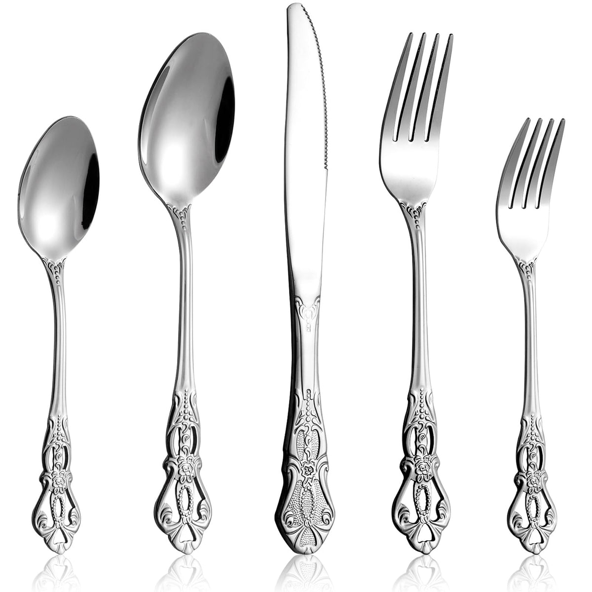 Cididu Retro Royal silverware set for eight elevates formal table settings.