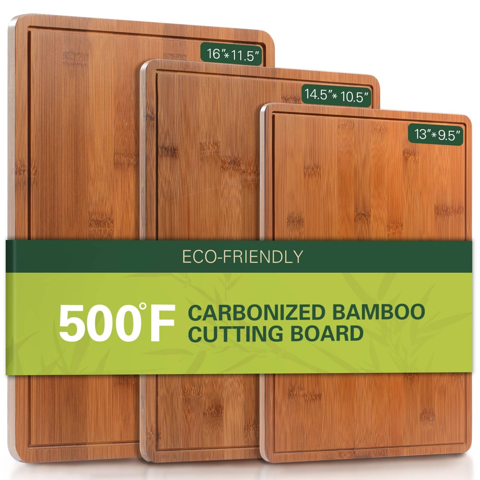 ciecie bamboo cutting board with juice groove and handles for easy serving