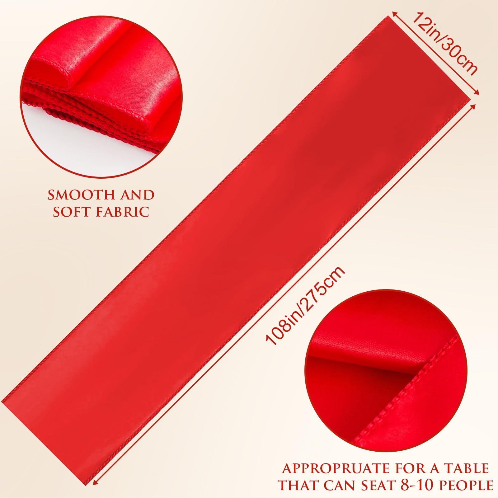 CIEOVO 12x108 inch colorful table runner set for holiday tables.