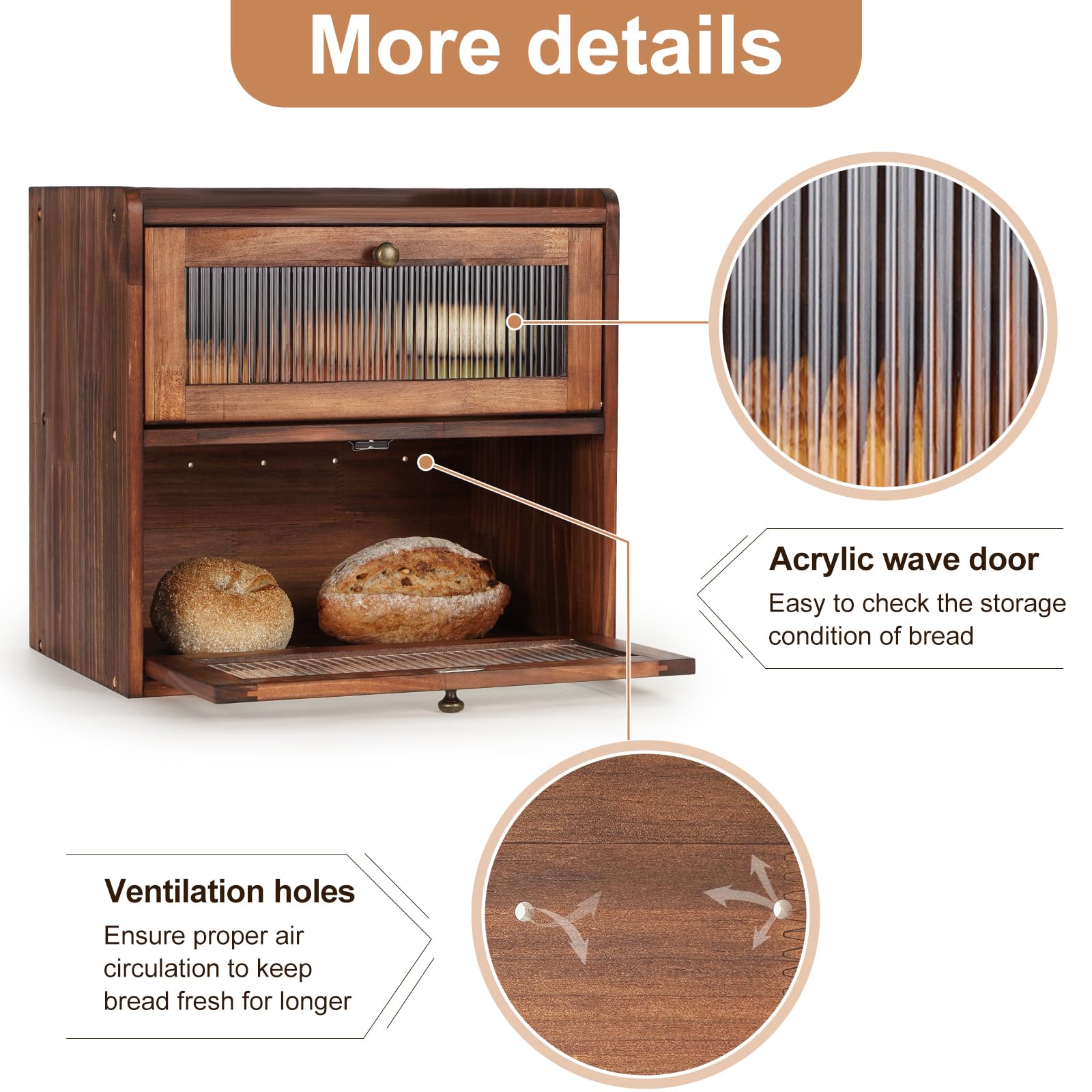 Ciilee Baby Bread Box acrylic window lets you check bread.