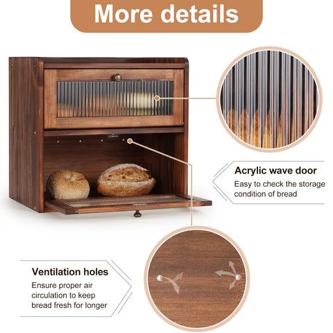 Ciilee Baby Bread Box acrylic window lets you check bread.