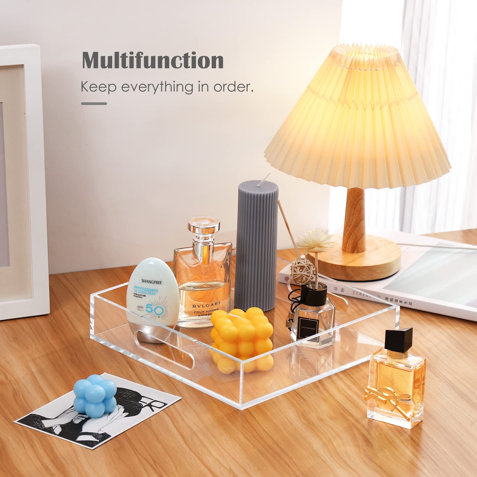 Cilinta coffee-table organization tray keeps beverages and remotes in reach