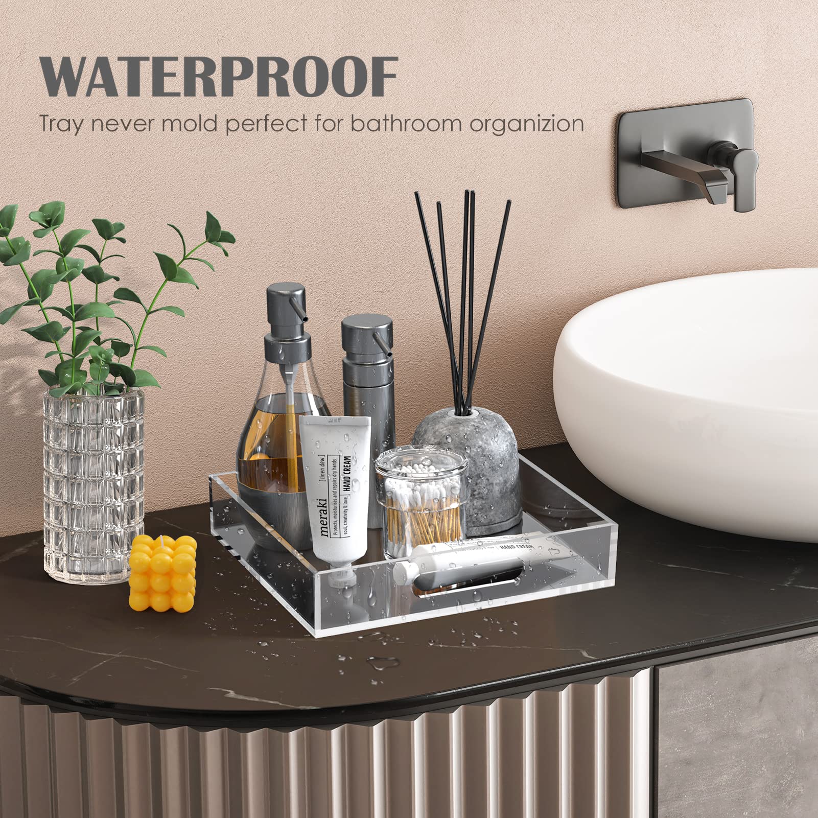 Cilinta spill-proof edge protects surfaces from spills on the tray