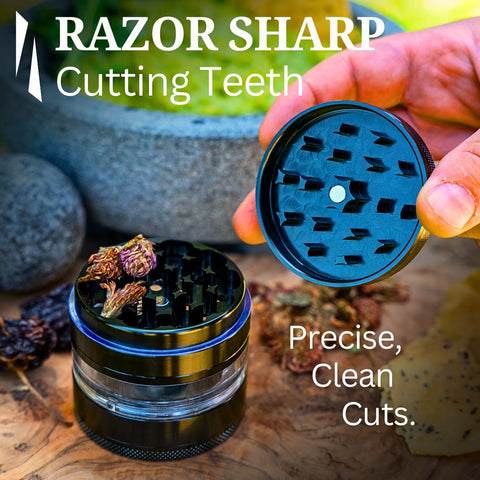 Close-up of Cinder Brands Diamond-Sharp Teeth for smooth, even grinding