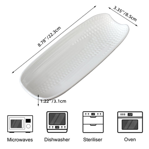 Cinf corn dish microwave and oven safe for versatile serving.
