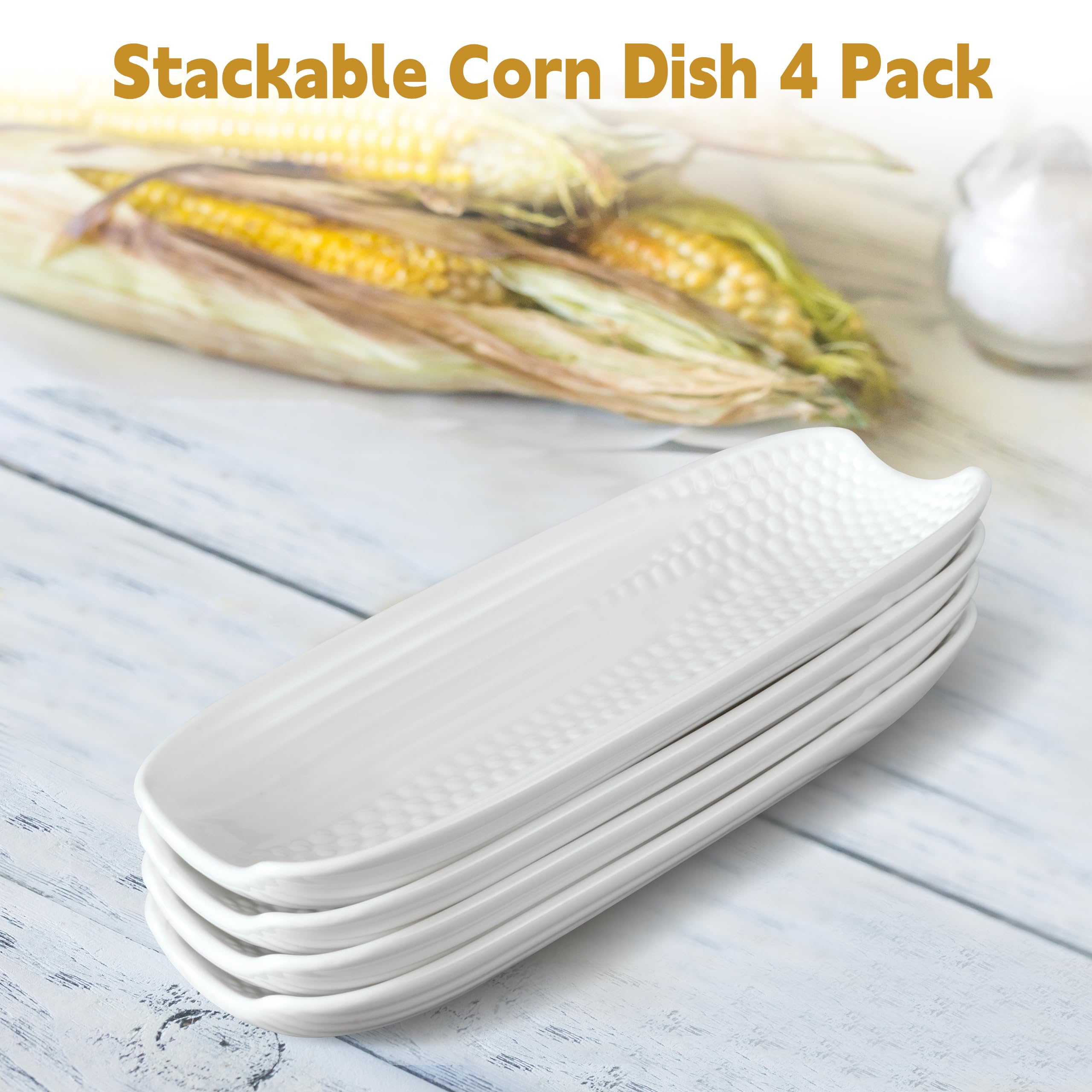 Cinf corn dish set of four arranged for family meals.