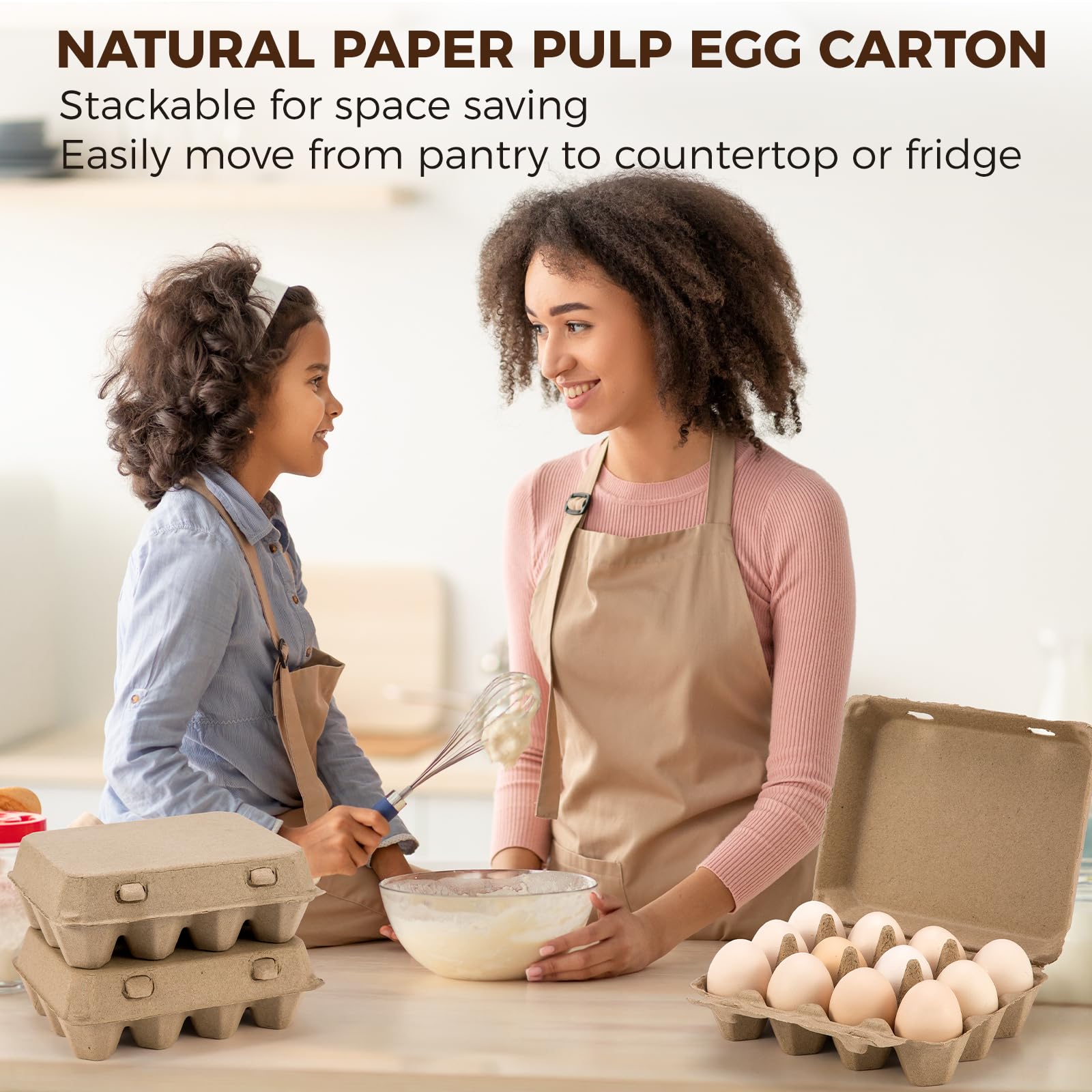 Fridge-ready CINPIUK carton stacked in refrigerator for egg storage