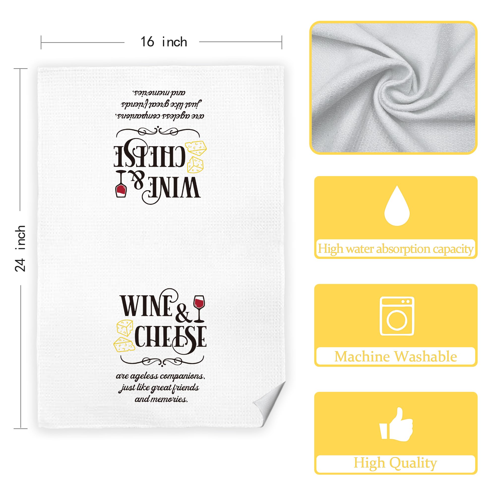 CIOJUNE Wine Kitchen Towels drawer storage, easy access when cooking.
