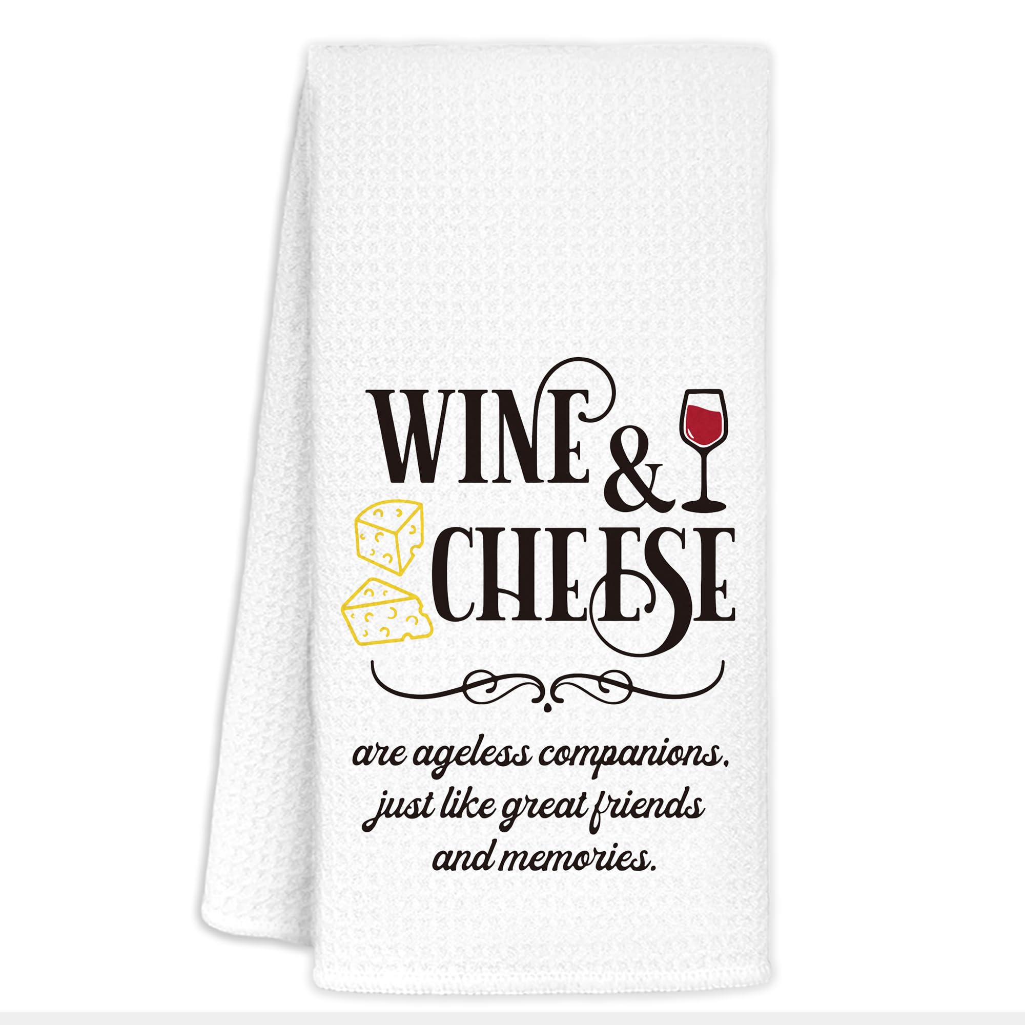 CIOJUNE Wine Kitchen Towels soft fabric, ideal for drying glassware and hands.