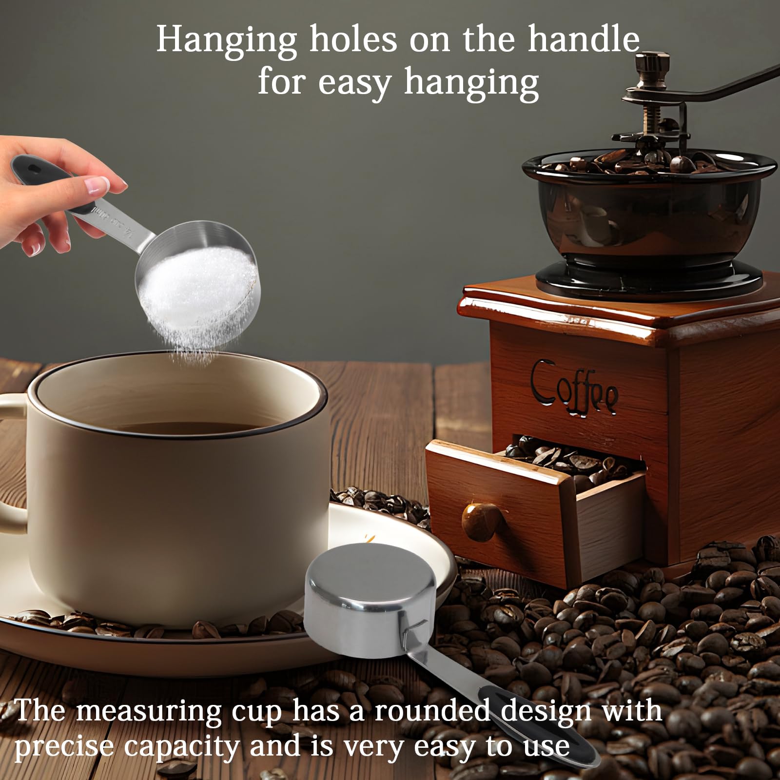 Cionyce slip-resistant silicone handle enhances secure scooping during meals and drinks.
