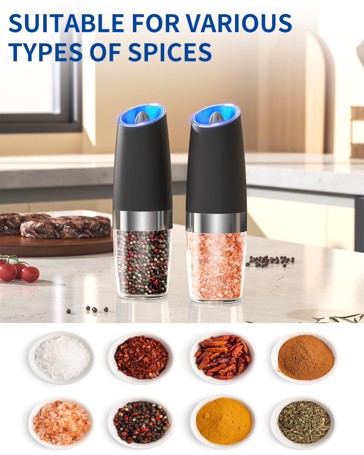 Circle Joy 8 AAA batteries powering the grinders for efficient use