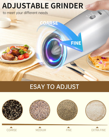 Circle Joy bright LED light illuminates the grind for accurate seasoning visibility
