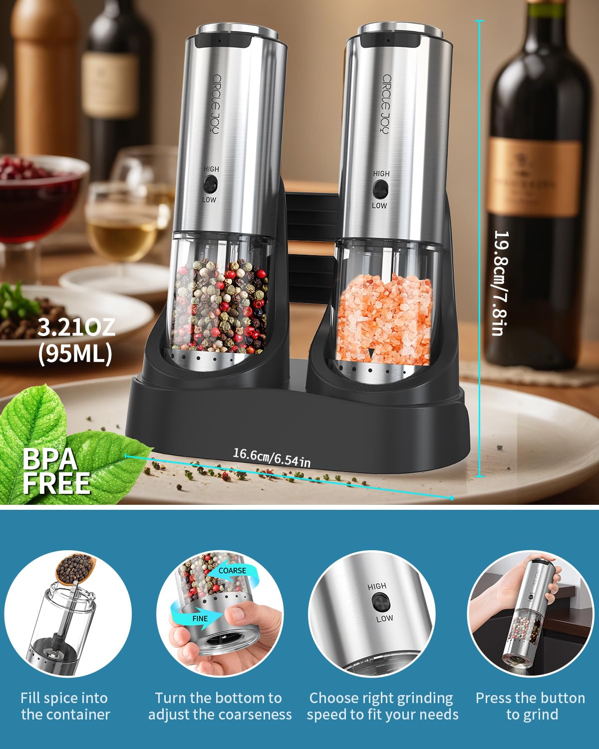 Circle Joy ceramic grinding core delivers consistent texture when seasoning.