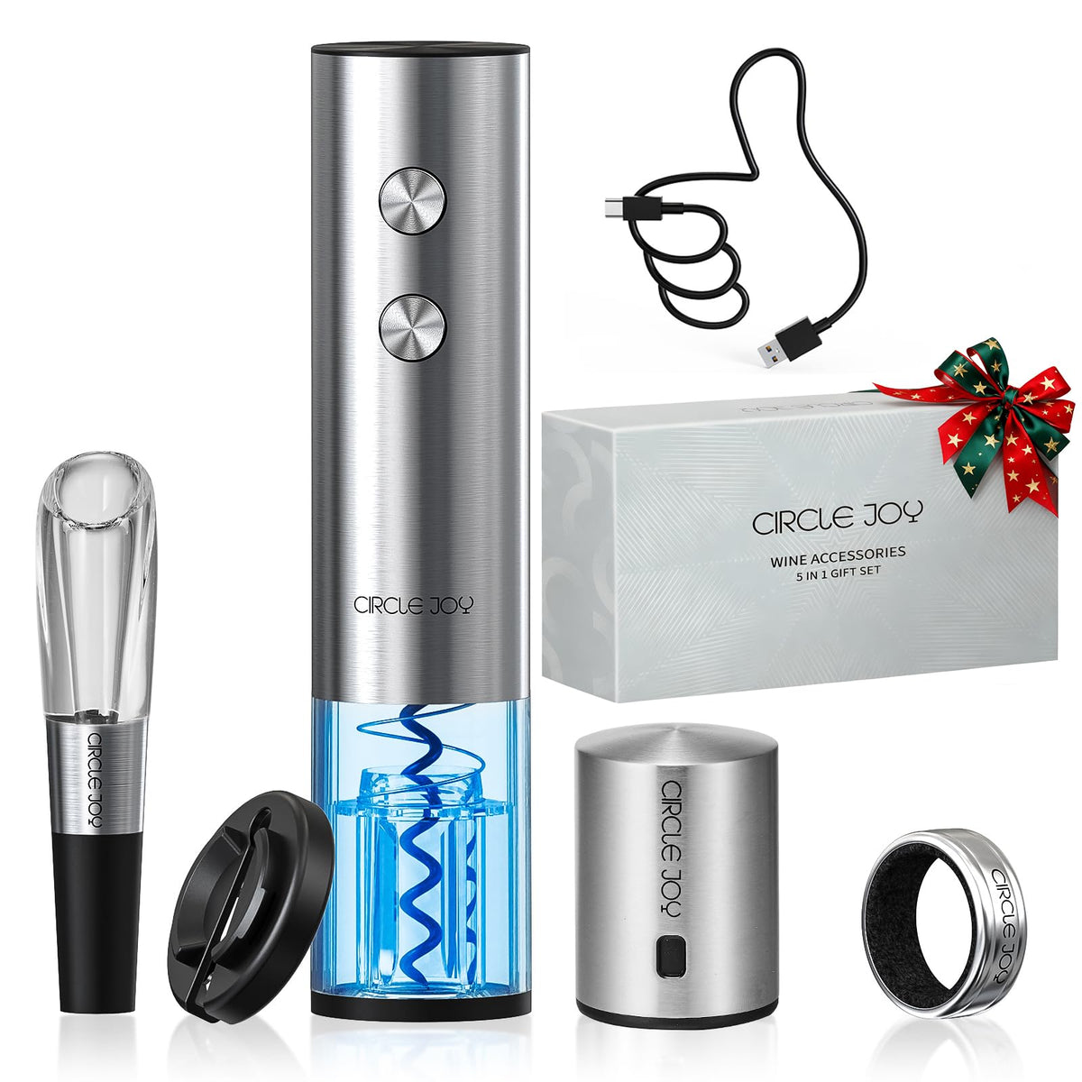 Circle Joy electric wine opener demonstrates effortless bottle-opening in seconds.