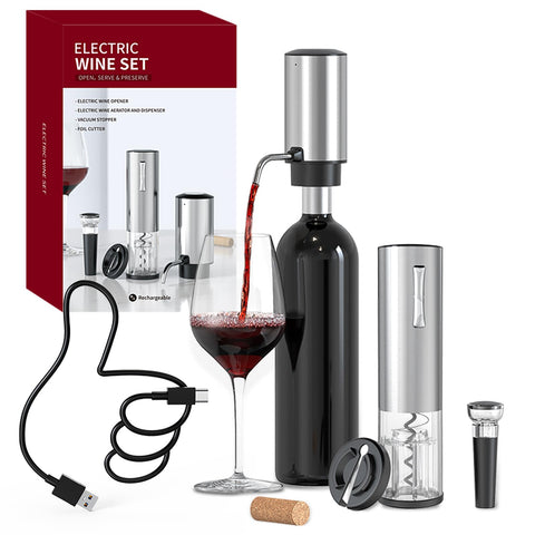 CIRCLE JOY electric wine opener quickly removes corks for easy pouring