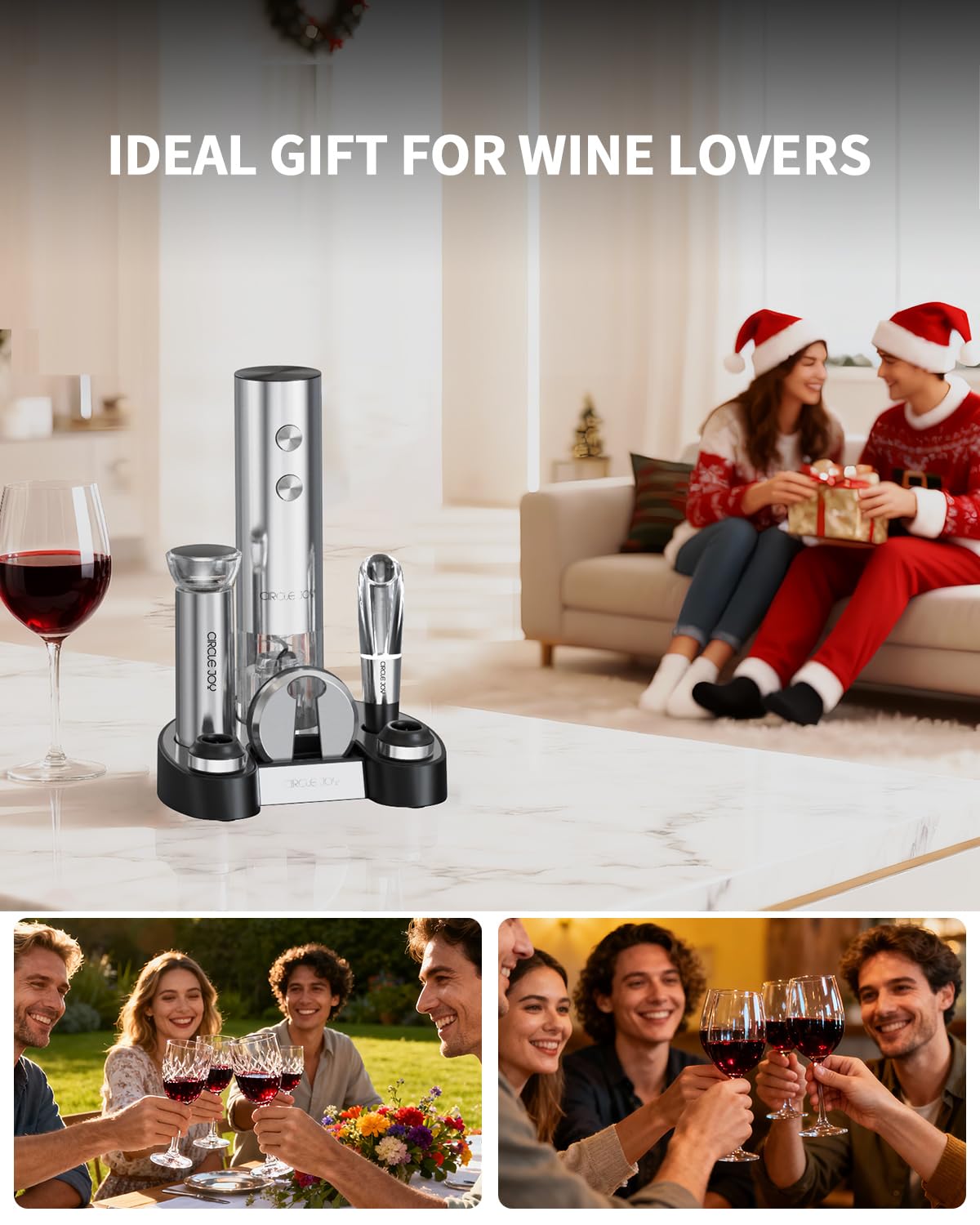 Circle Joy gift-ready wine opener set ideal for wine lovers.