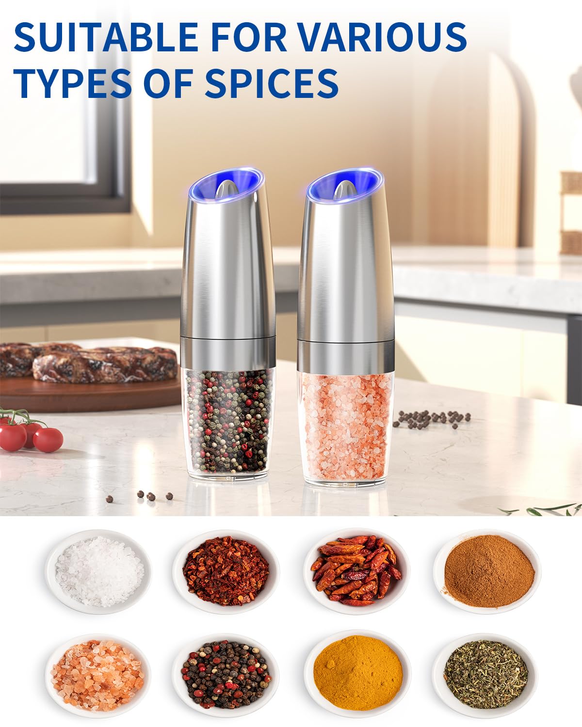 Circle Joy stainless steel body grinder for durable kitchen use