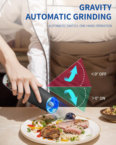 Circle Joy blue LED light active while grinding for precise seasoning