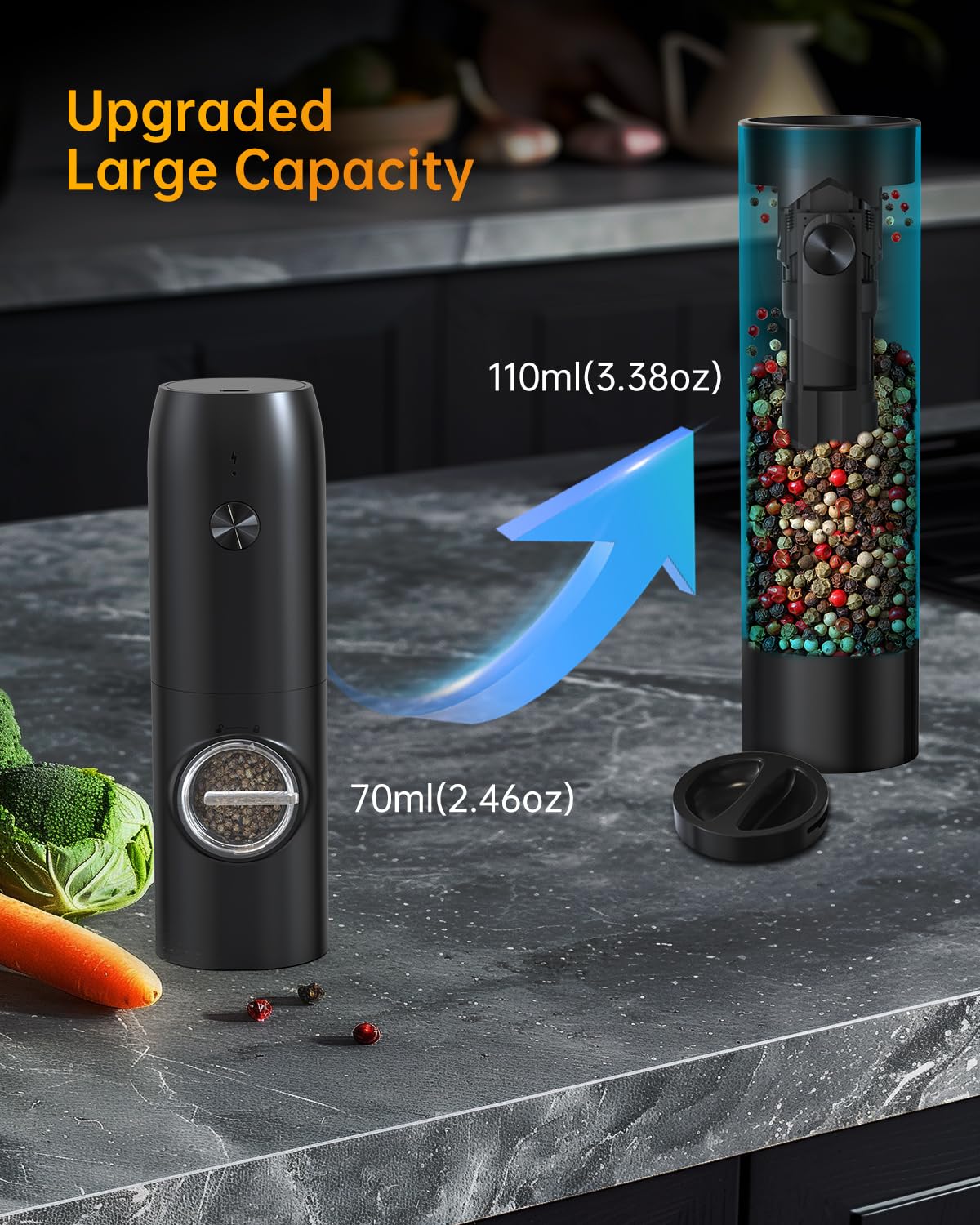 Circle Joy matte black design enhances kitchen aesthetics.