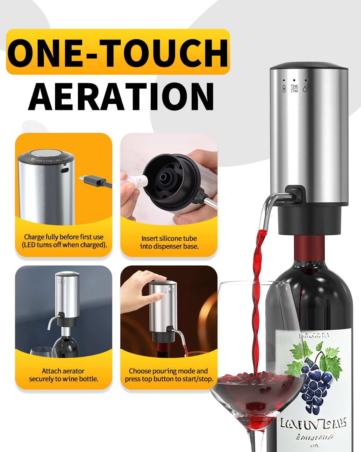 Circle Joy 75ml measured pour mode for precise servings.
