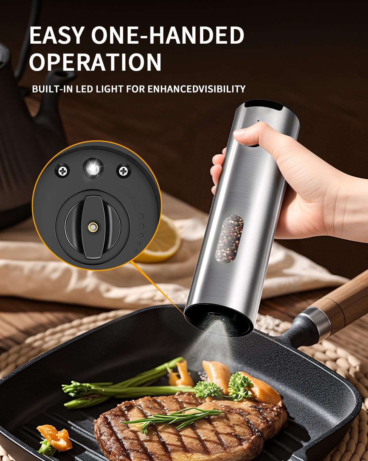 CIRCLE JOY stainless steel body adds durability and a modern look to the kitchen.