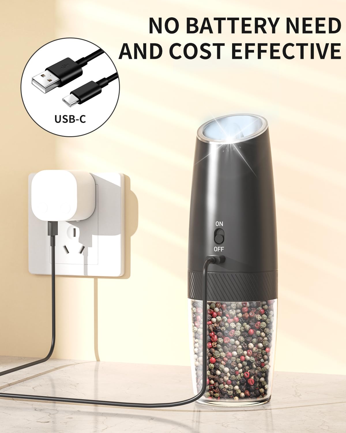 Circle Joy USB-C charging port ready for quick recharging