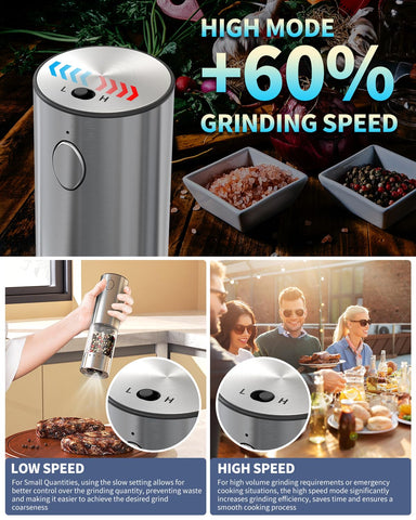 Circle Joy USB charging base recharges both grinders efficiently