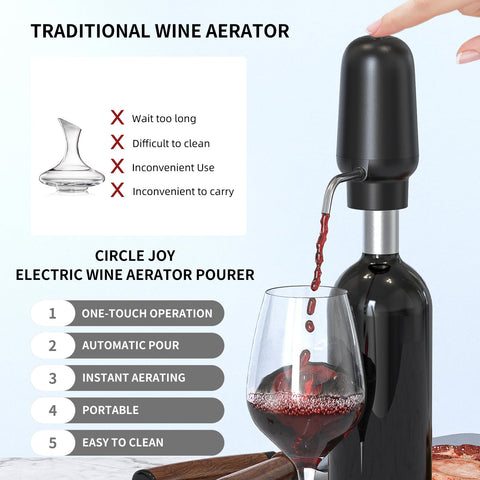 Circle Joy vacuum wine stopper preserves freshness after opening.