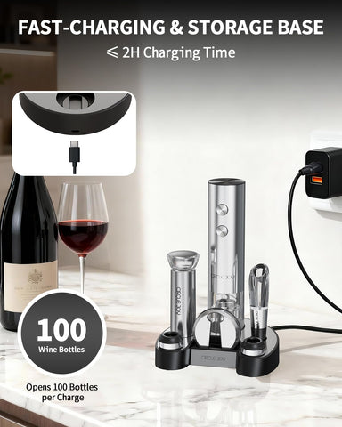 Circle Joy aerator pourer enhances aroma as wine is poured.