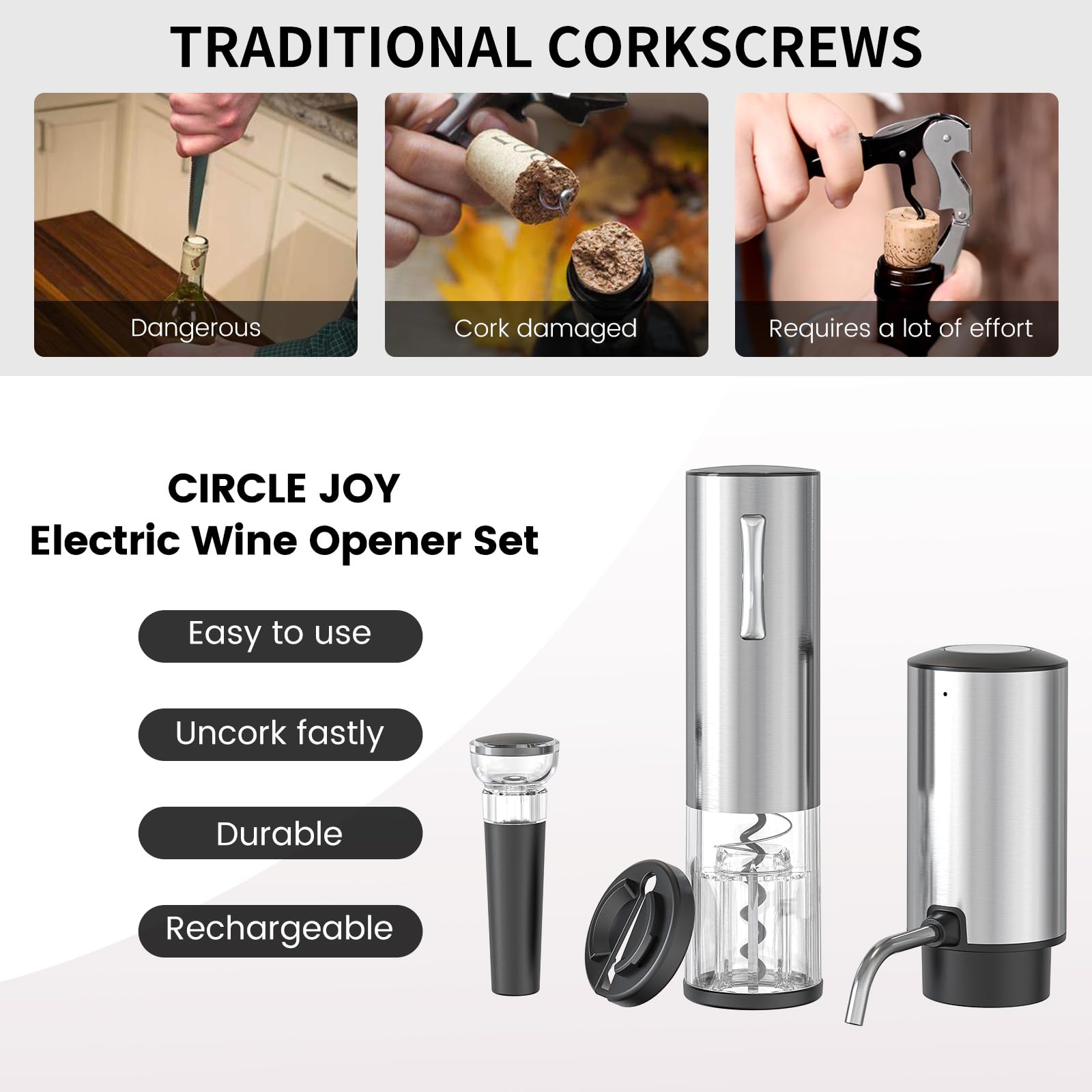 CIRCLE JOY wine aerator pourer enhances aroma and flavor
