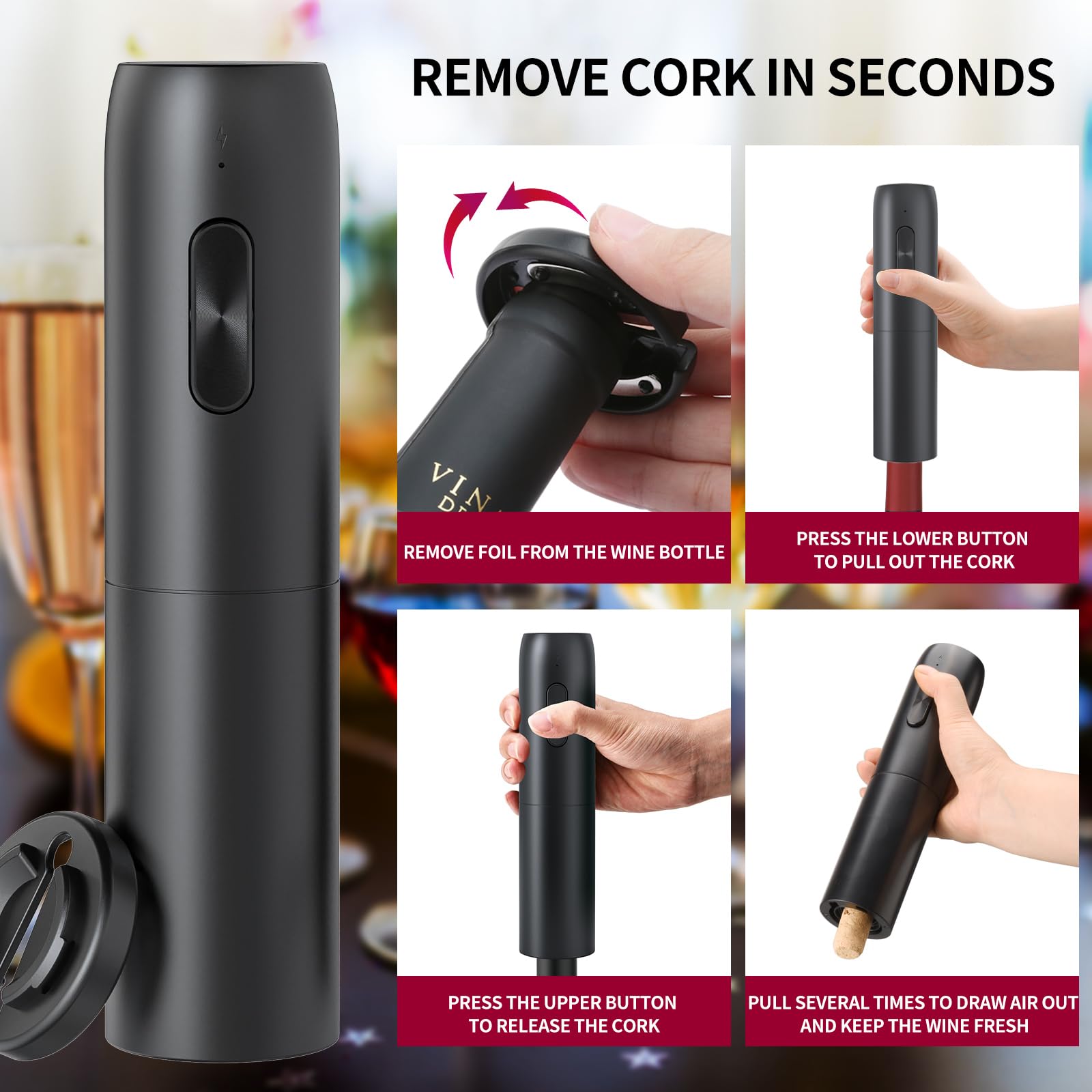 Circle Joy wine aerator pourer enhances flavor with rapid aeration.