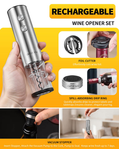 Circle Joy drip ring catches spills for cleaner serving.
