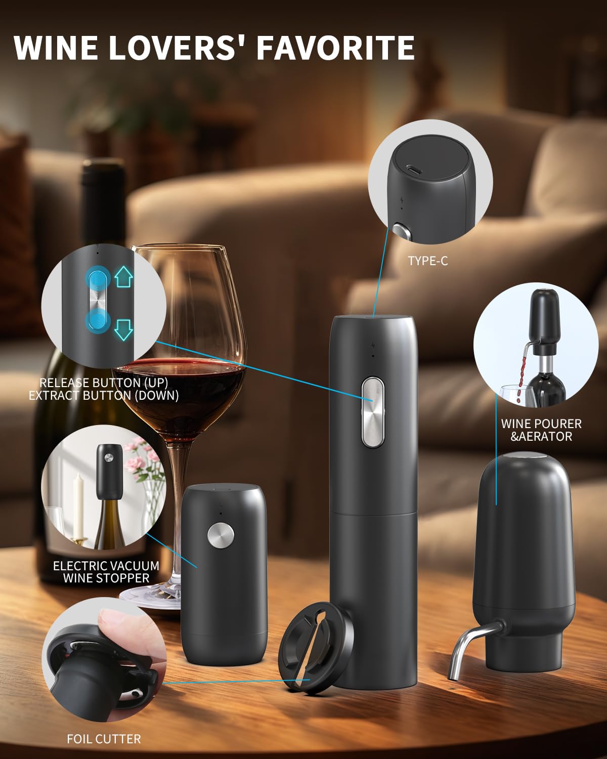 CIRCLE JOY aerator and pourer enhances aroma with every pour