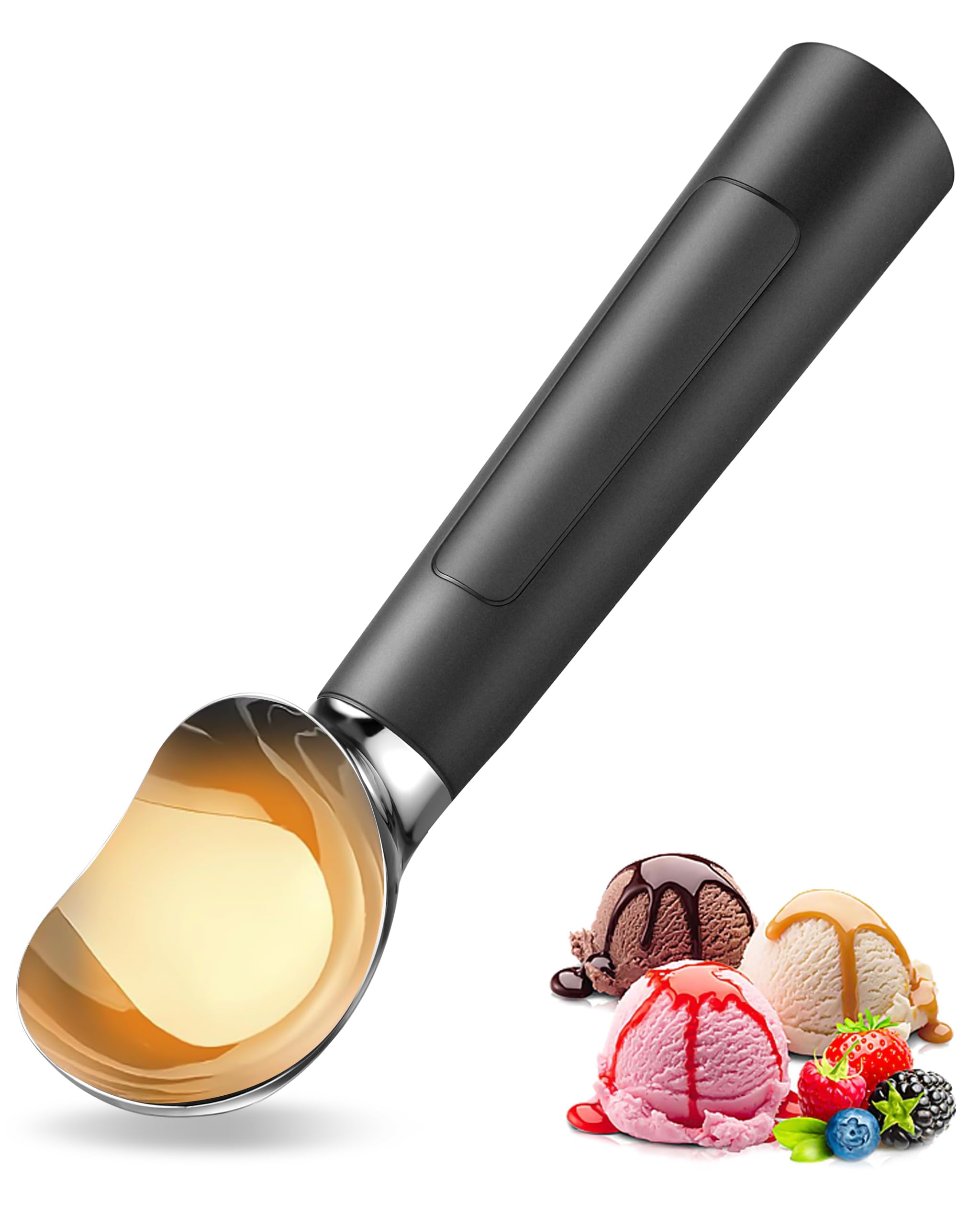 Circuiliving heated scoop in action for effortless hard ice cream serving