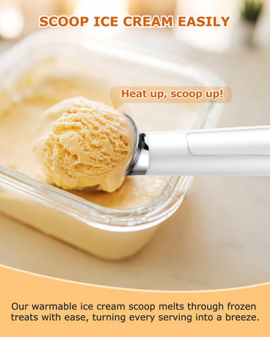 Circuiliving USB-rechargeable ice scoop with LED display for precise temperature awareness