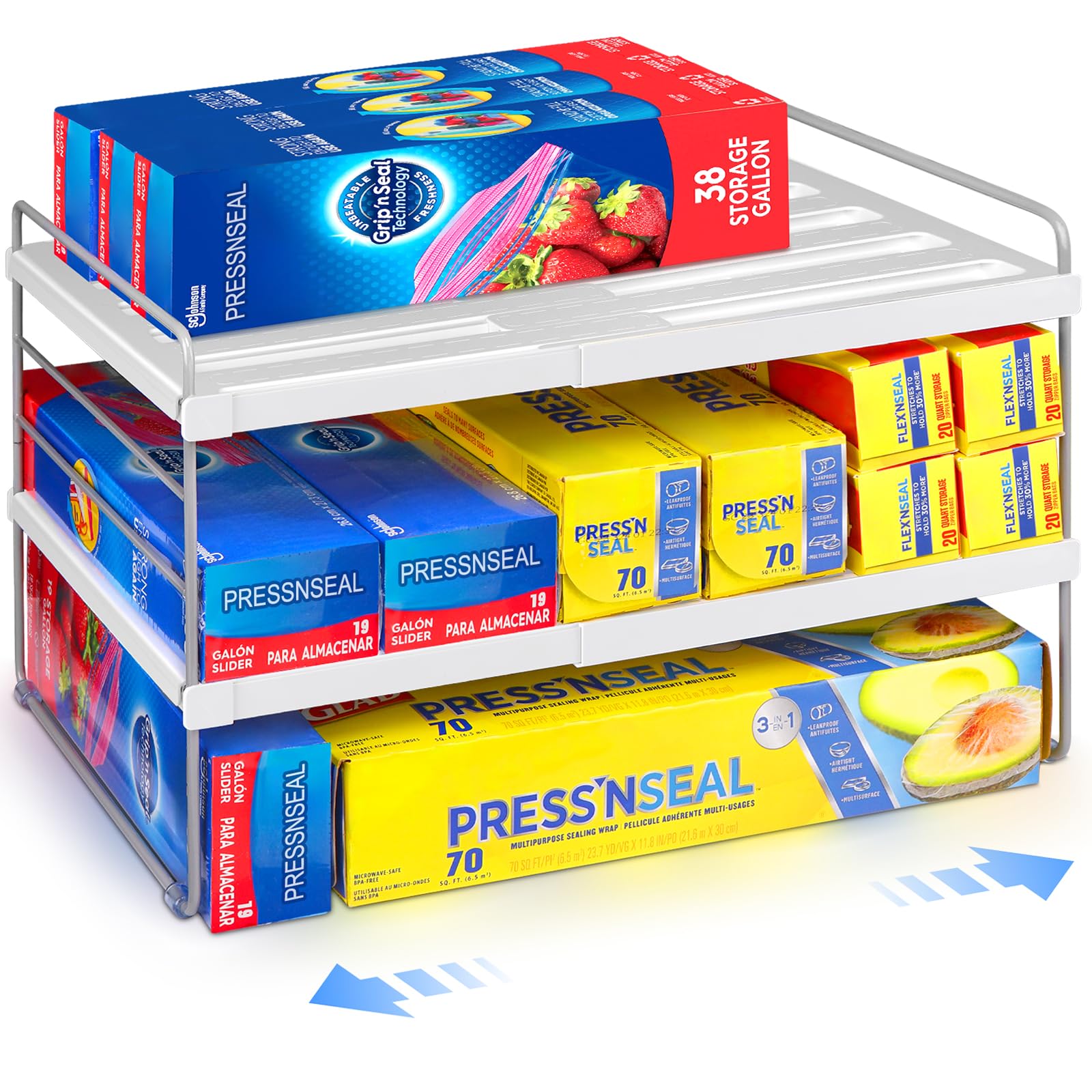 Cirhy 3-tier expandable wrap organizer keeps foil wraps neatly organized.