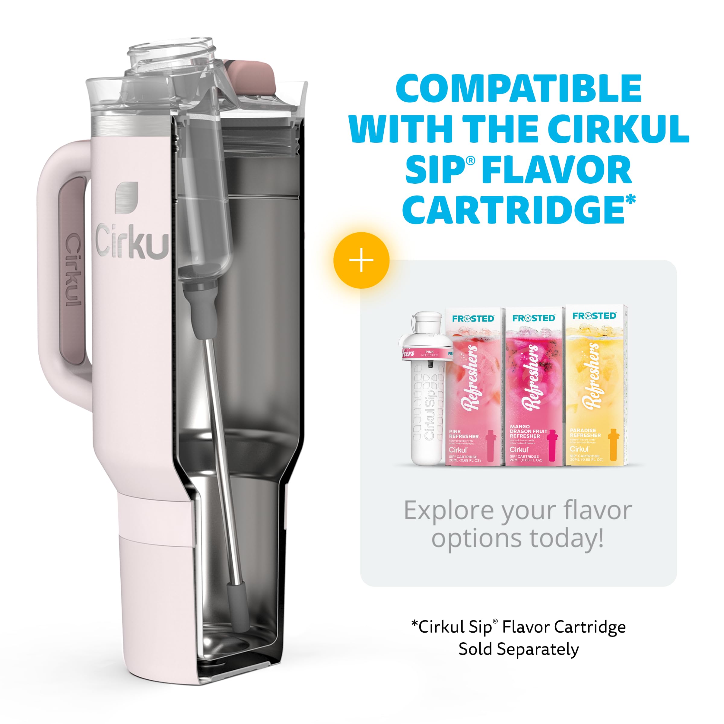 Cup holder compatible design with protection ring for stability.