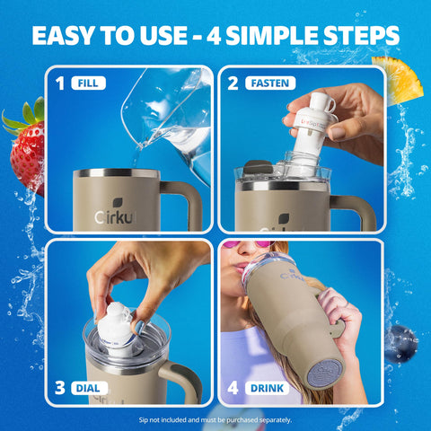 Cirkul double-wall insulation keeps beverages cooler or warmer longer.