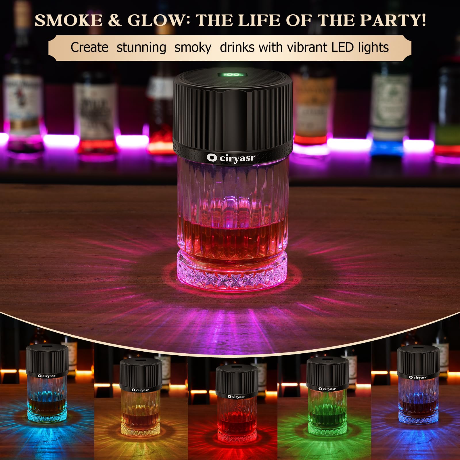 Cocktail smoker in action infusing aroma into drinks