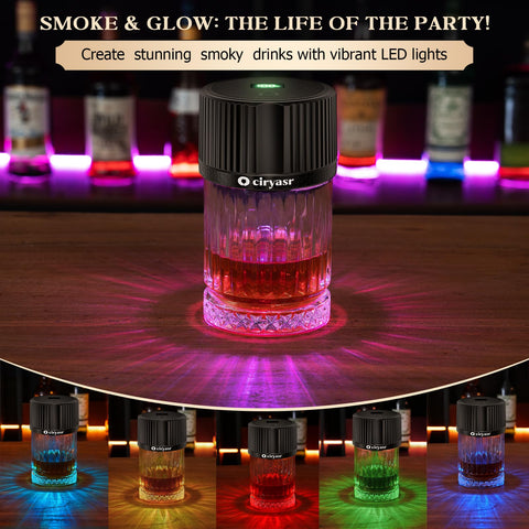 Cocktail smoker in action infusing aroma into drinks