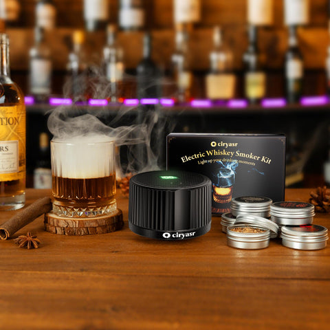 CIRYASR home bar ambience enhanced by smoky presentation