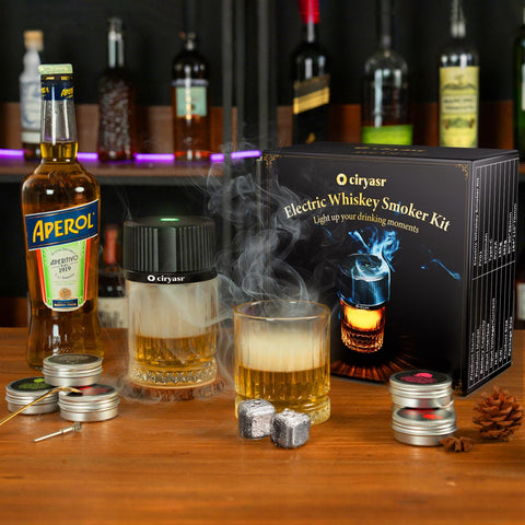 CIRYASR Home Bar Setup creates dramatic at-home ambience.