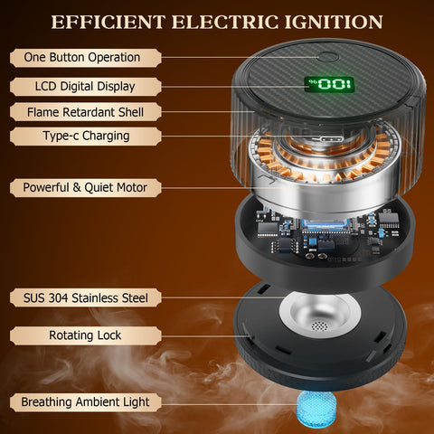 CIRYASR LED modes and fan create atmospheric smoky cocktails
