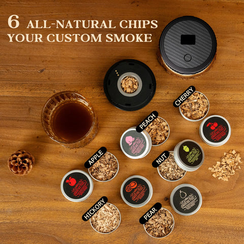 CIRYASR Rechargeable Cocktail Smoker with LED modes for mood lighting.