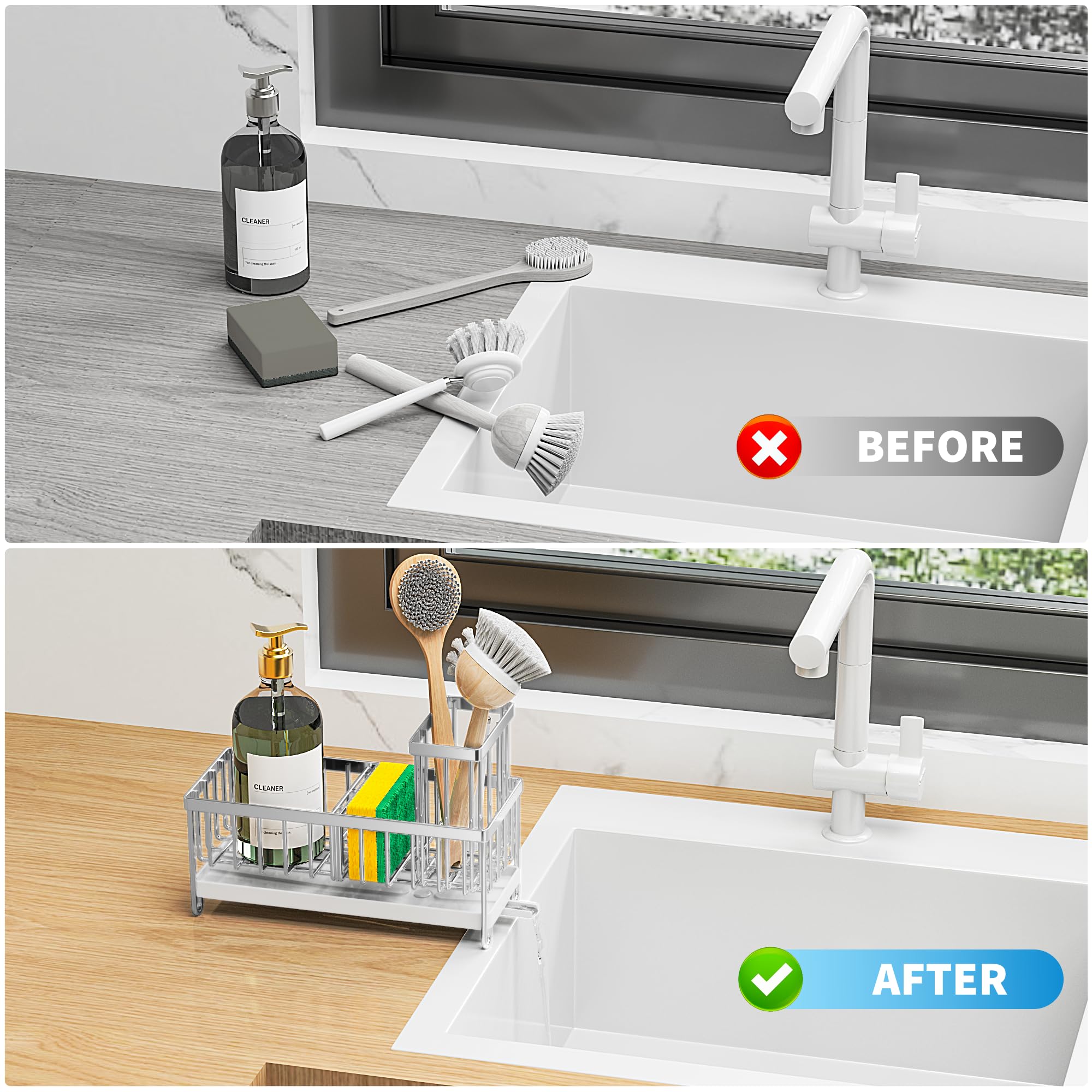 Cisily compact countertop organizer fits small kitchens and keeps counters clear